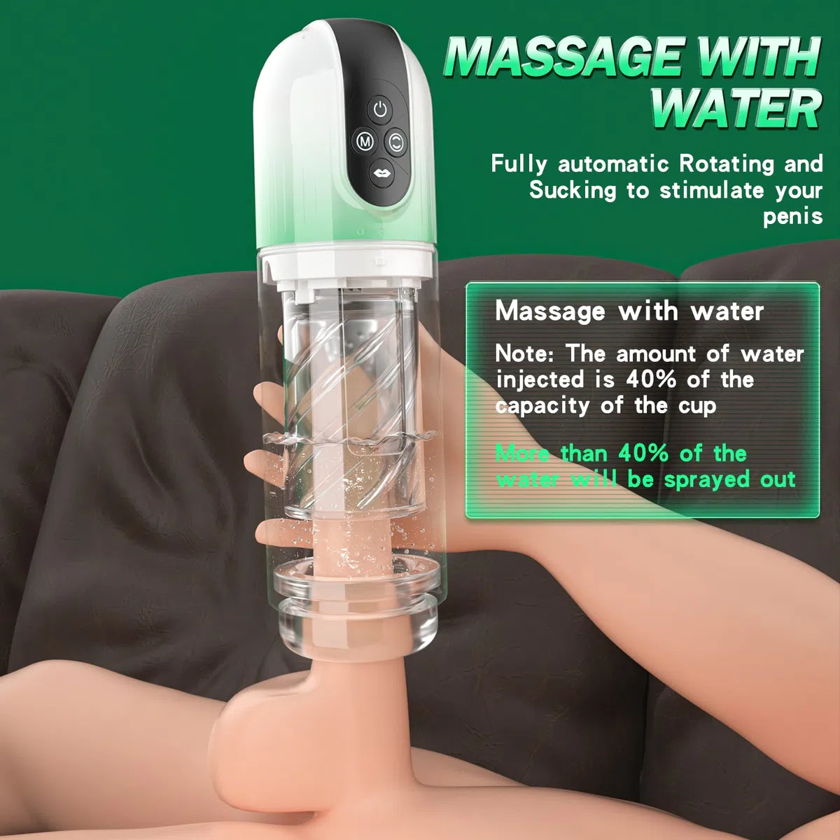 Automatic Male Masturbator with Tongue Licking, 7 Rotating and Sucking Fully Waterproof Masturbation Cup,Men's Pocket Pussy Hands Free Stroking Toy, Play it Underwater,Male Sex Toys Blowjob Adult Toy
