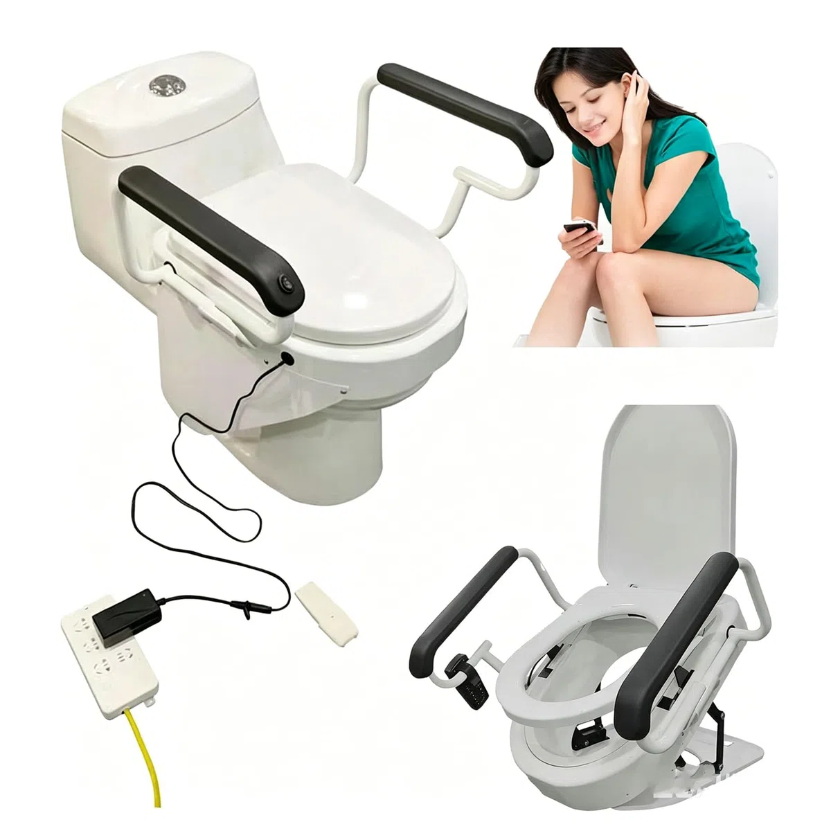 Sollevatore Elettrico per WC con Seduta Divisa A 180°