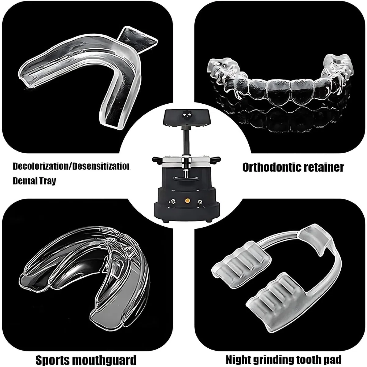 Macchina di formatura sottovuoto dentale da 1200 W, riscaldamento rapido con tecnologia di adsorbimento migliorata Fermo ortodontico Macchina di laminazione dentale Stampaggio sottovuoto Kit dentario