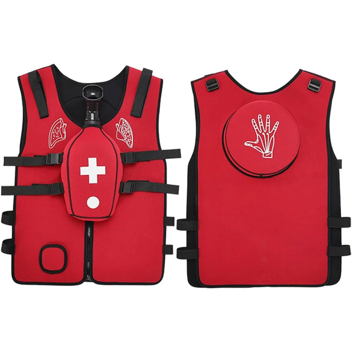 Gilet da Addestramento per La Pratica del Primo Soccorso con Manovra di Heimlich, Dispositivo di Addestramento Anti-soffocamento, con Spallacci Regolabili