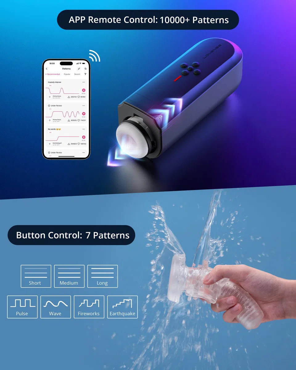 LOVENSE Solace Masturbtore per Uomini Automatico con App | Telescopico Masturbatore Maschile, Masturbazione Maschile, Sex Toys per Uomo