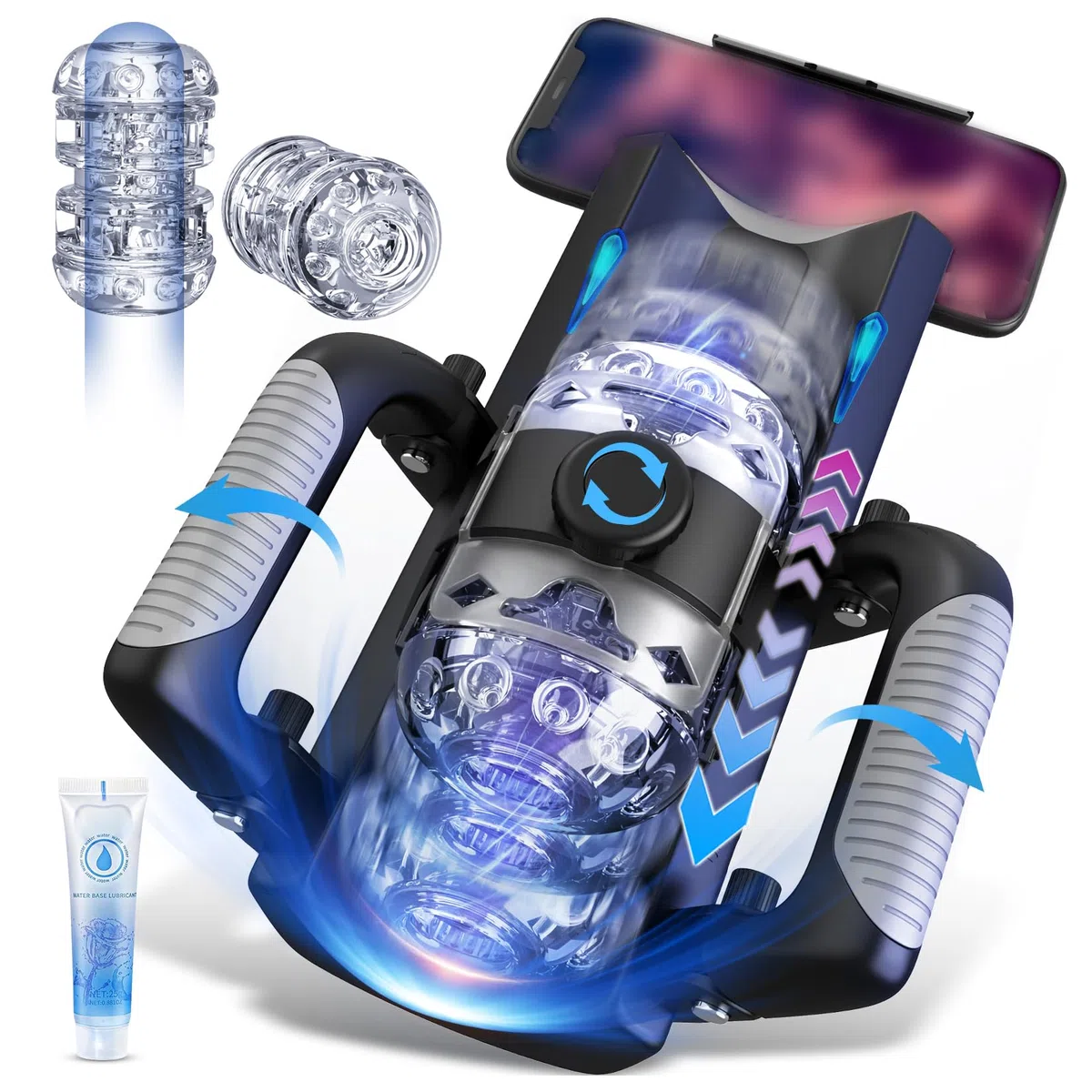 Masturbatore Uomo Masturbatore Automatico Sex Toys Uomo - Masturvatore per Uomo Sex Toy con Supporto per Telefono e Maniglia Pieghevole Distanza di Spinta di 12 cm Masturbtore per Pene Sexytoysys