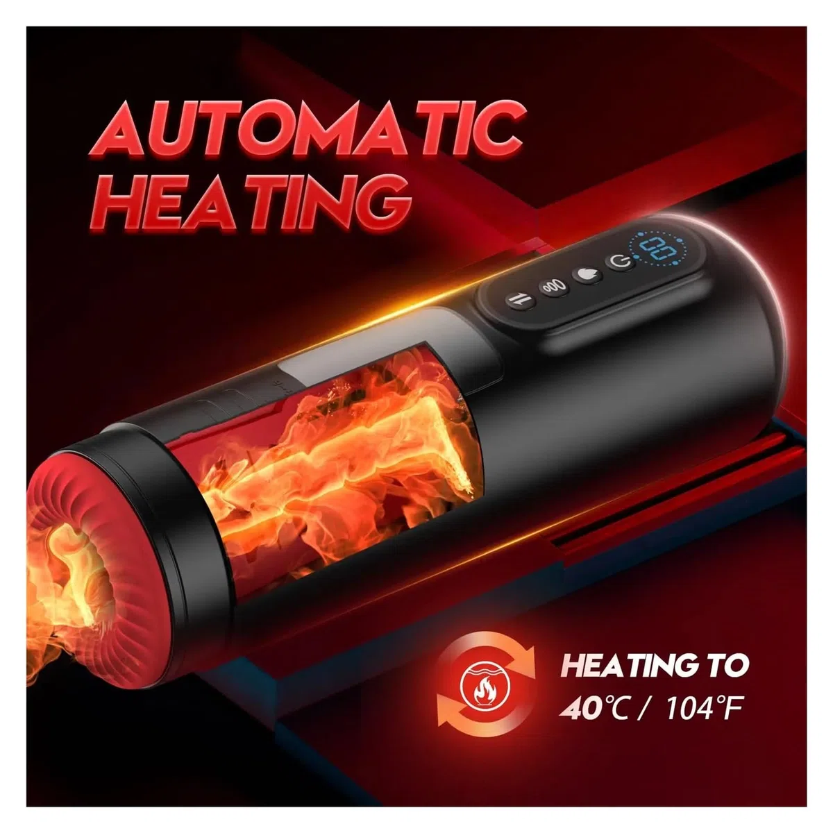 Massaggiatore intimo for uomo adulto, aspirazione, vibrazione, riscaldamento telescopico con display LCD portatile
