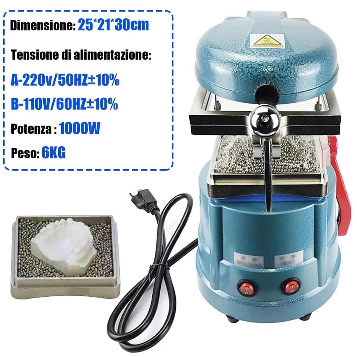 SenhE Lab Macchina Formatura a Vuoto Dentale, 1000W Macchina per la Termoformatura sotto Vuoto, per Parentesi Graffe, Fermi e Paradenti, Macchina da Laboratorio Dentale