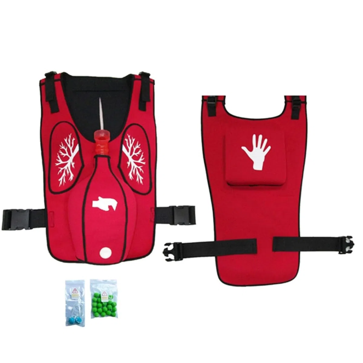 Gilet Anti-Soffocamento Con Pacca Sulla Schiena, Gilet Per Addestramento Al Primo Soccorso, Modello Di Salvataggio Per Soffocamento E Soffocamento Per Adulti E Bambini,Red-Adults