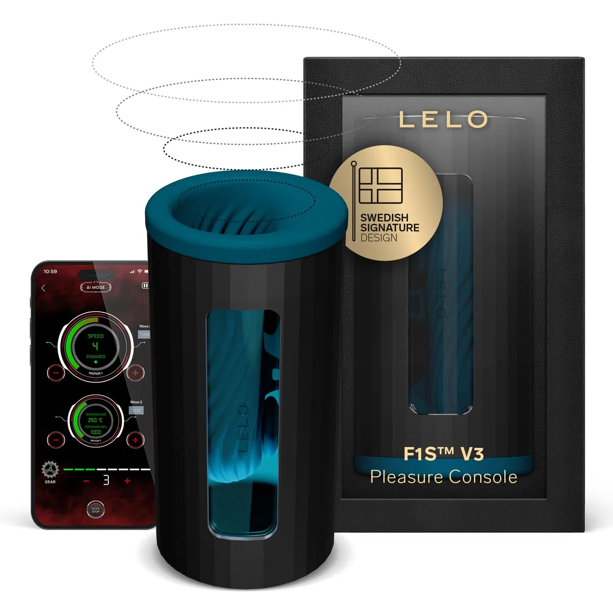 LELO F1S V3 Console di Piacere per Uomini, Masturbatore per Uomo con App Bluetooth, Sex Toy 8 Modalità di Piacere e una Funzionalità AI Interattiva, Vibratore per Uomo, Teal