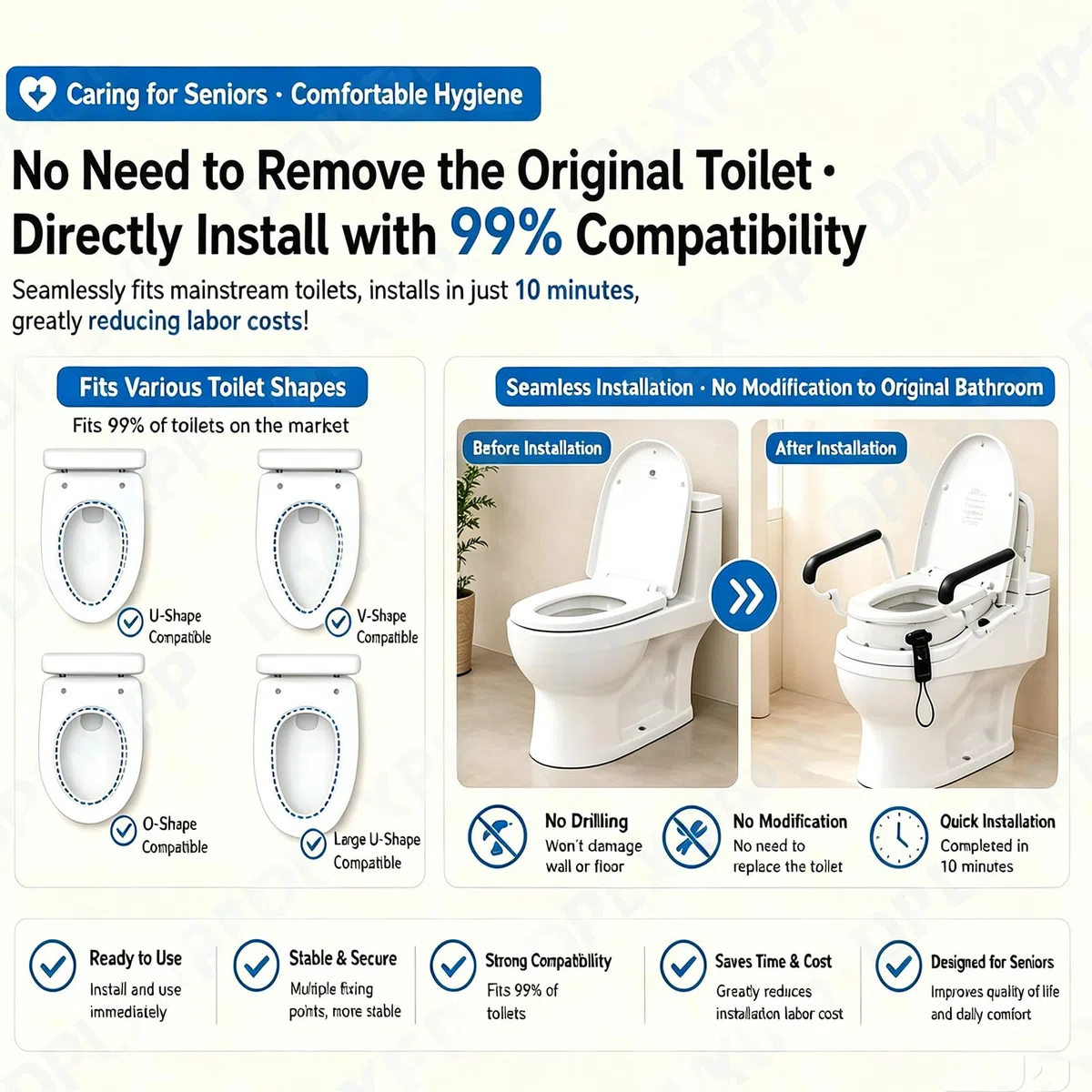 Sollevatore Elettrico per WC con Seduta Divisa A 180°