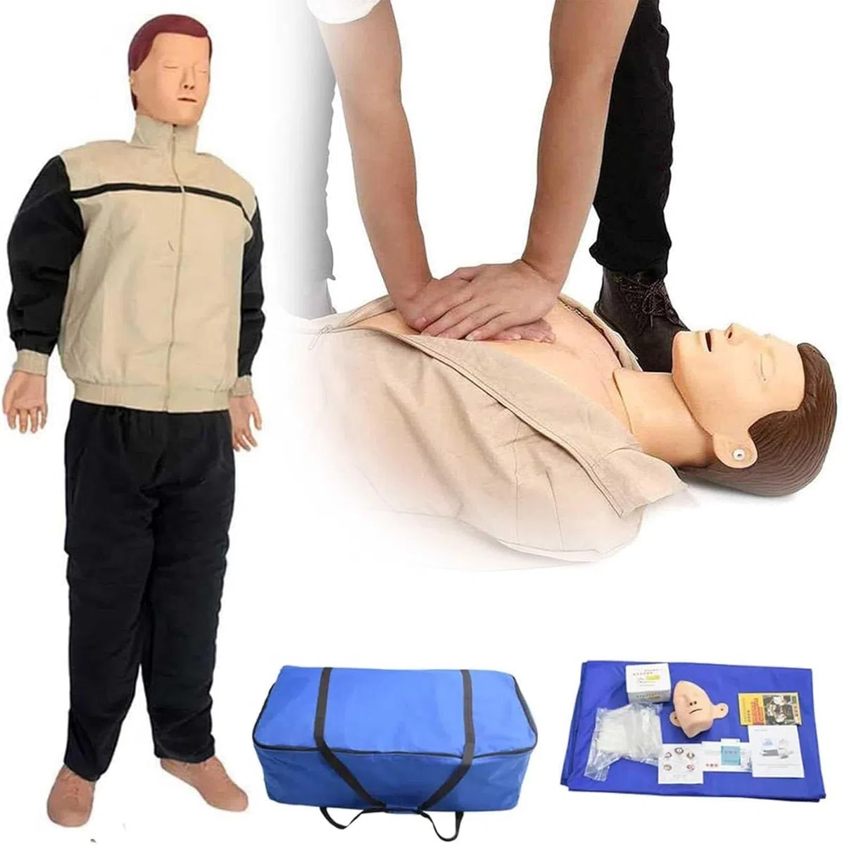 Manichino per addestramento CPR – Manichino completo per adulti CPR per addestramento di primo soccorso e insegnamento medico