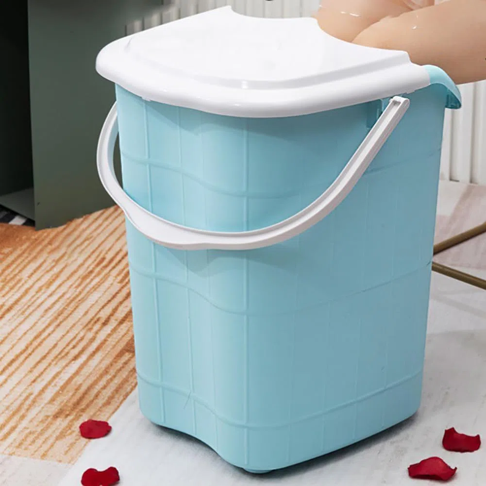 Secchio per pediluvio ad Immersione Profonda rialzato, Vasca da Bagno per Piedi Multifunzionale con Maniglia, lavabo per pediluvio in plastica Spa, Isolamento di Lunga Durata e Vasca per