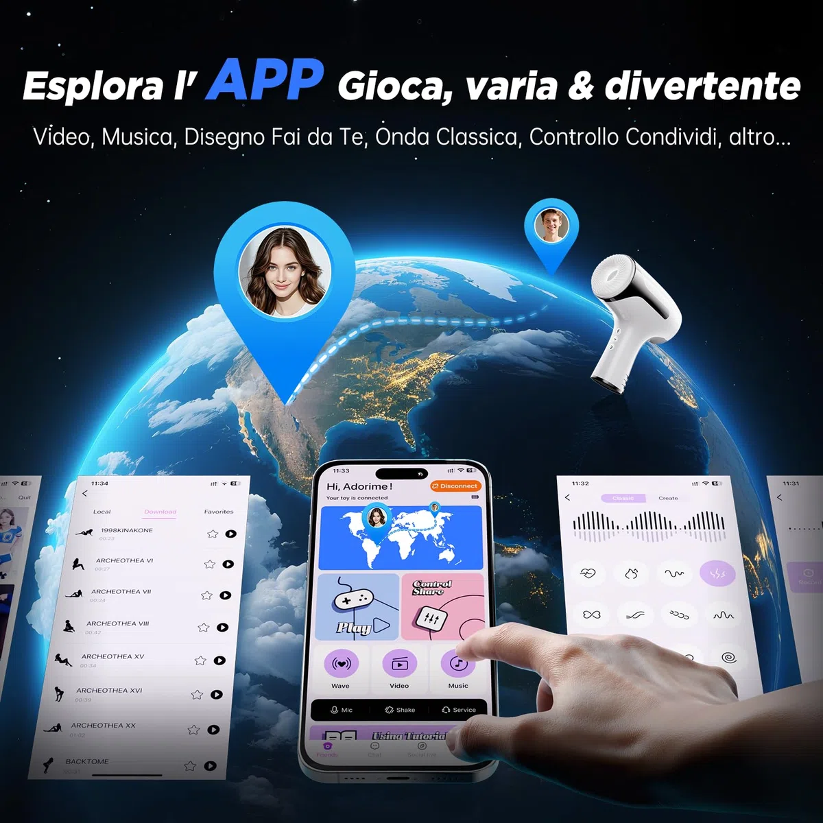 Masturvatore Per Uomo Sex Toys - Rimovibile Masturbtore per Pene con 3D TPE Manica, con 4 Modi di Telescopica & Vibrazione, Controllo dell'APP, Pacchetto Sexytoysys per Uomini Sessuali
