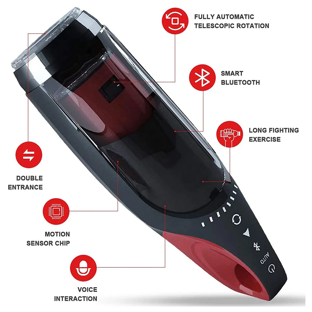 Masturbatore Elettrico Pompini Cup Funzione Di Rotazione Telescopica Con 5 Frequenze E 3 Velocità, Masturbatore Intelligente Con Funzione Di Riscaldamento E Bluetooth Giocattoli Sessuali Per Uomini