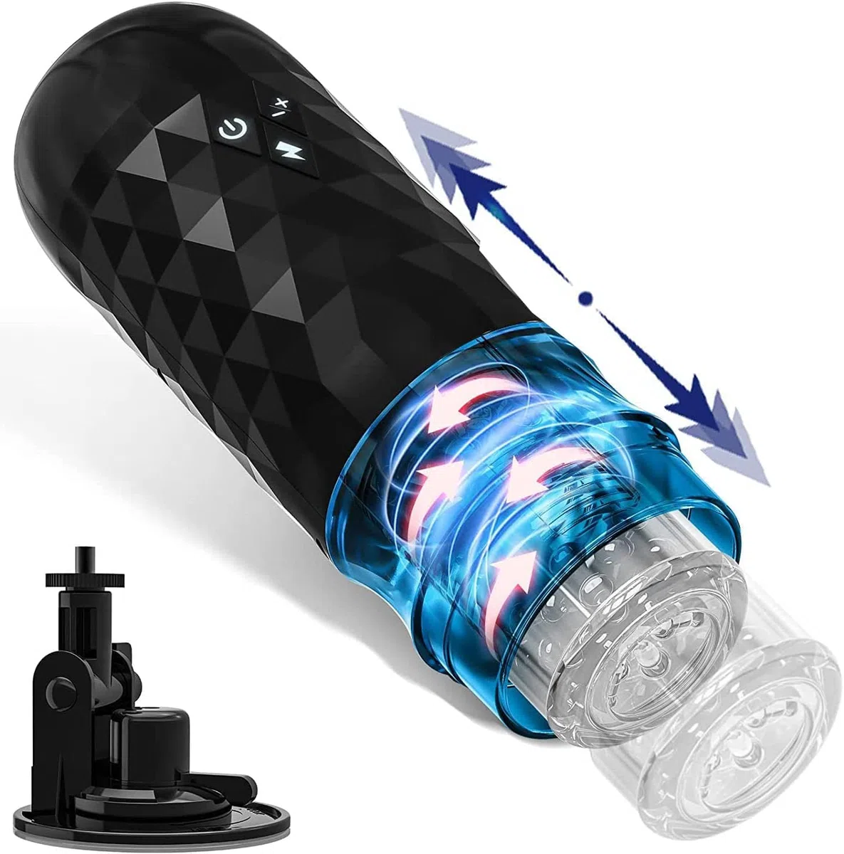 Masturbatore Elettrico Uomo, Giocattolo Sessuale per Uomini, 7 Funzioni di Stimolatore e Rotazione, Super Quiet Hands-Free, Masturbatori Auto per Uomini, Giocattolo Stimolatore Vagina 3D
