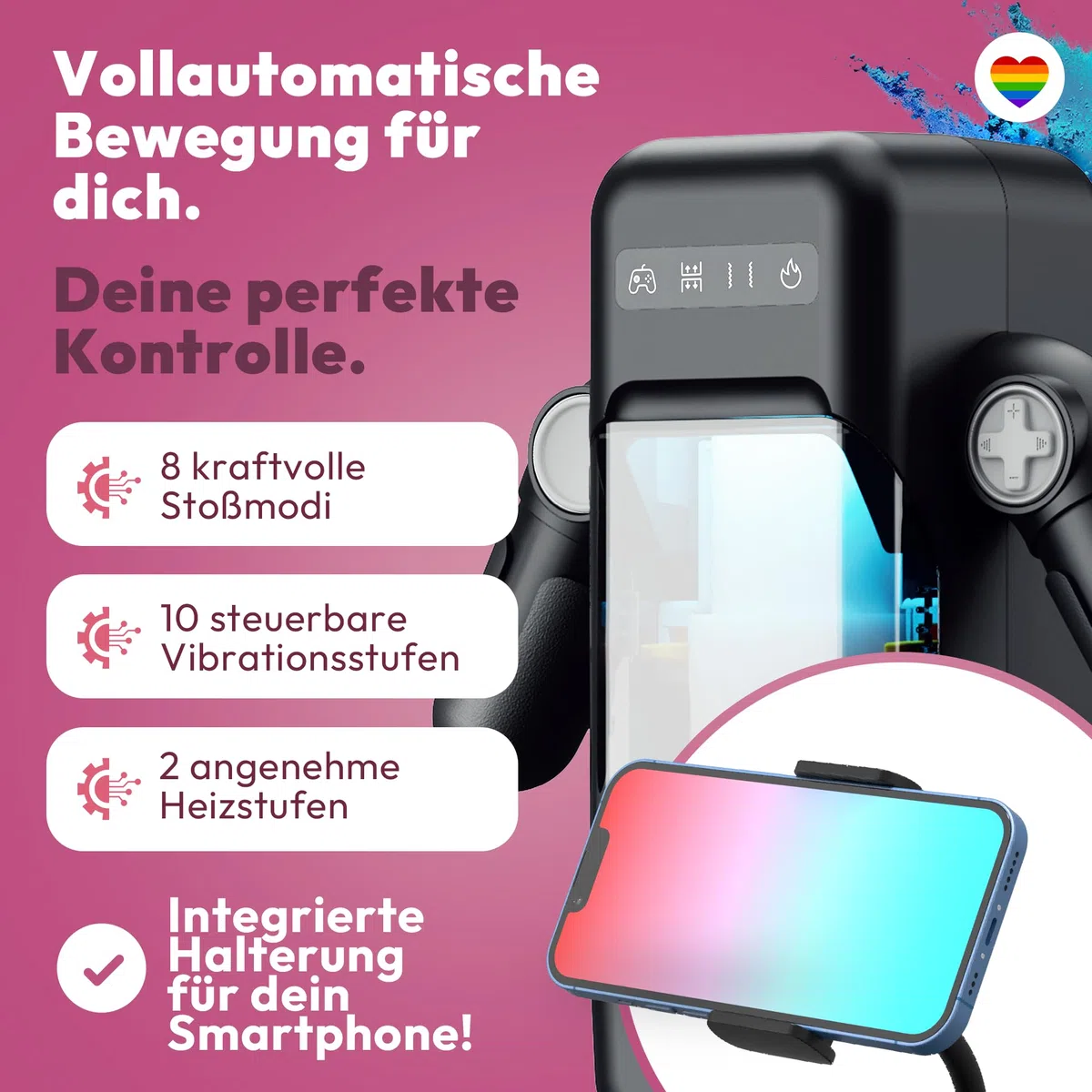 Masturbatore elettrico per uomini con app supporto per cellulare, stroker automatico con 8 modalità di urto, 10 vibrazioni, 2 livelli di calore, ricaricabile, interattivo, dispositivo di rilassamento