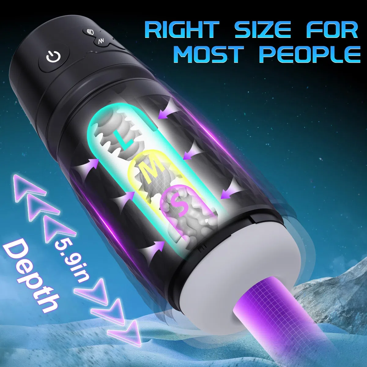 Masturbtore Per Uomini Automatico Vibratore Sex Toys, 3D Realistico Succhia Spinta Vibratoreper Uomo Masturbatore Maschile, Sex Machine Giochi Masturazione Realistico (Nero)
