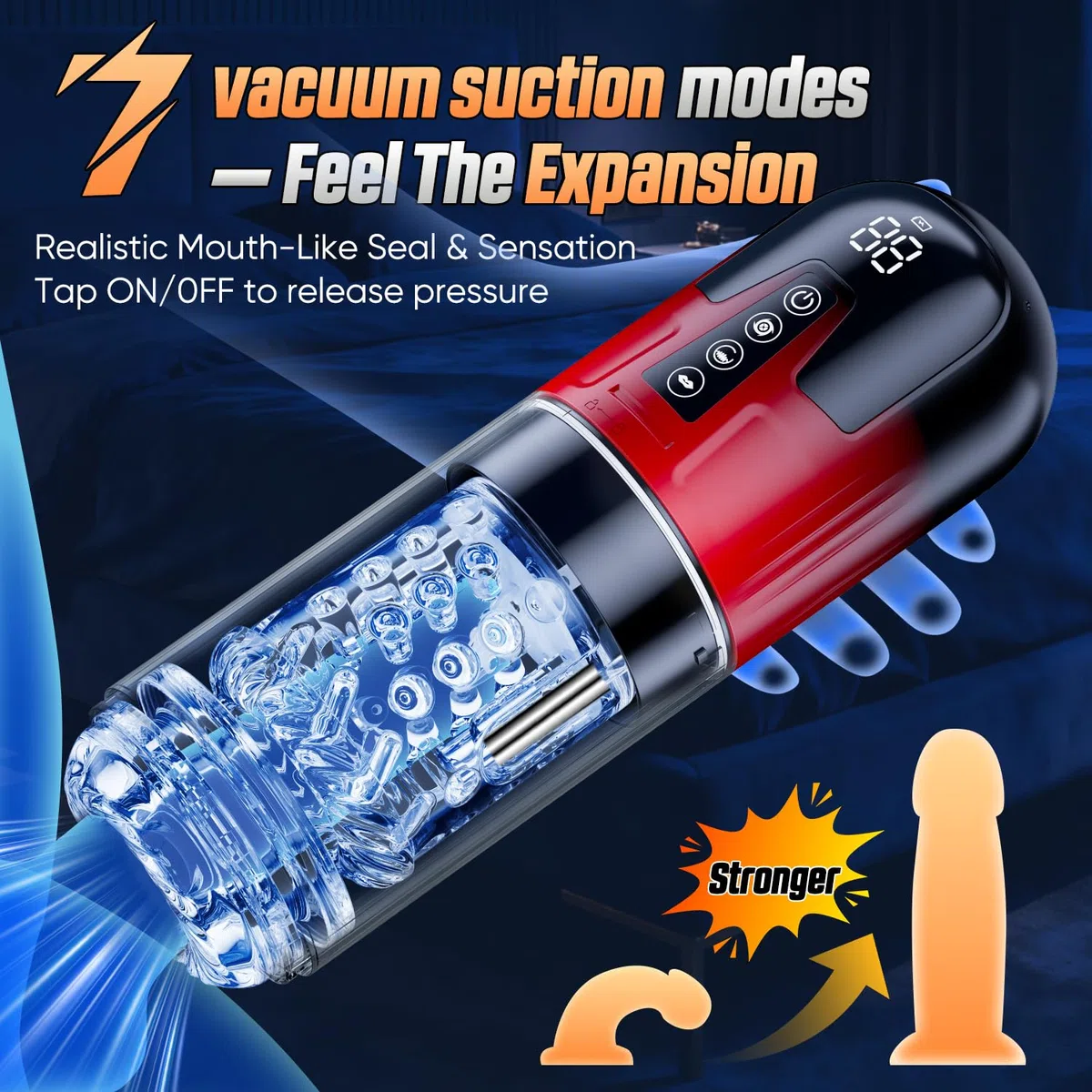 Masturbtore, Sex Toys con Fodera Interna Ricambiabili, Masturvatore per Uomo con 7 Modi di Telescopica & Vibrante & Succhiare, 3D Vagina Toys Masturbtore per Pene