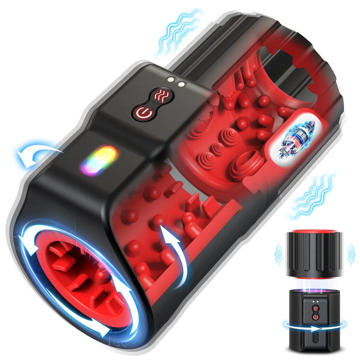 Masturvatore per Uomo Sex Toys - Masturbatore Maschile Automatico Giocattoli Sessuali Toysper per Uomini Coppia con 10 Vibrazione e Rotante, Sexytoysys Sesso 3D Vagina Finta e Anelli per il Pene Toy