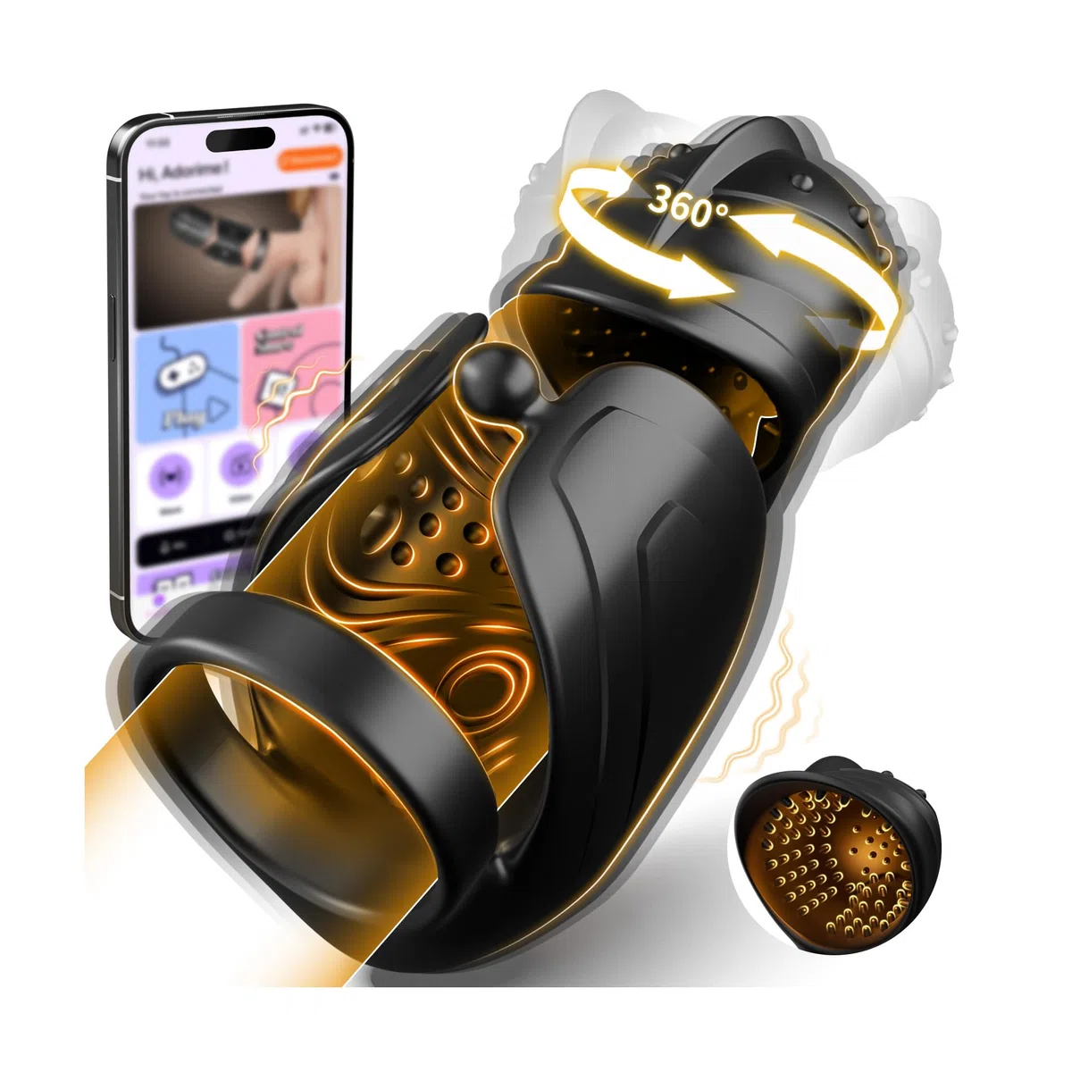 Masturbatore per Pene Automatico Sex Toys per Uomini - Vibratoreper Uomo Professionale con Testa Oscillante a 360° e Forte Vibrazione, Masturvatore per Uomo Ingrandimento Pene Sexytoysys Coppia