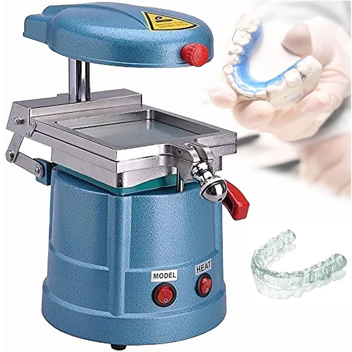 Macchina per lo stampaggio a vuoto dentale 110 V/220 V 1000 W termoformatura a calore attrezzature da laboratorio - Kit di protesi fai da te regolabile per uso professionale