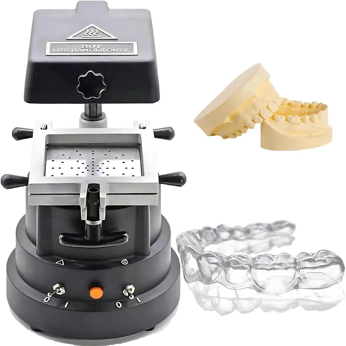 Macchina per formatura sottovuoto dentale, riscaldamento rapido con tecnologia di adsorbimento migliorata per fermi ortodontici, laminazione, protesi fai da te in clinica