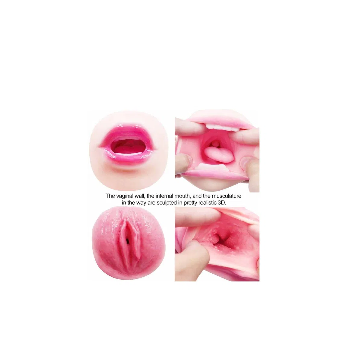 Mạsțurbаțộre Maschile con Vạginа e Bocca Realistico,Mạsțurbațộri Mạsțurbаziộne Vạginаli in 3D Fatto Morbido Mạsturbạtori Coppa Manuali Reali Texture Stimolazione Trainer del Pene