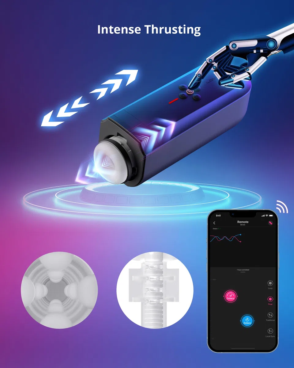 LOVENSE Solace Masturbtore per Uomini Automatico con App | Telescopico Masturbatore Maschile, Masturbazione Maschile, Sex Toys per Uomo