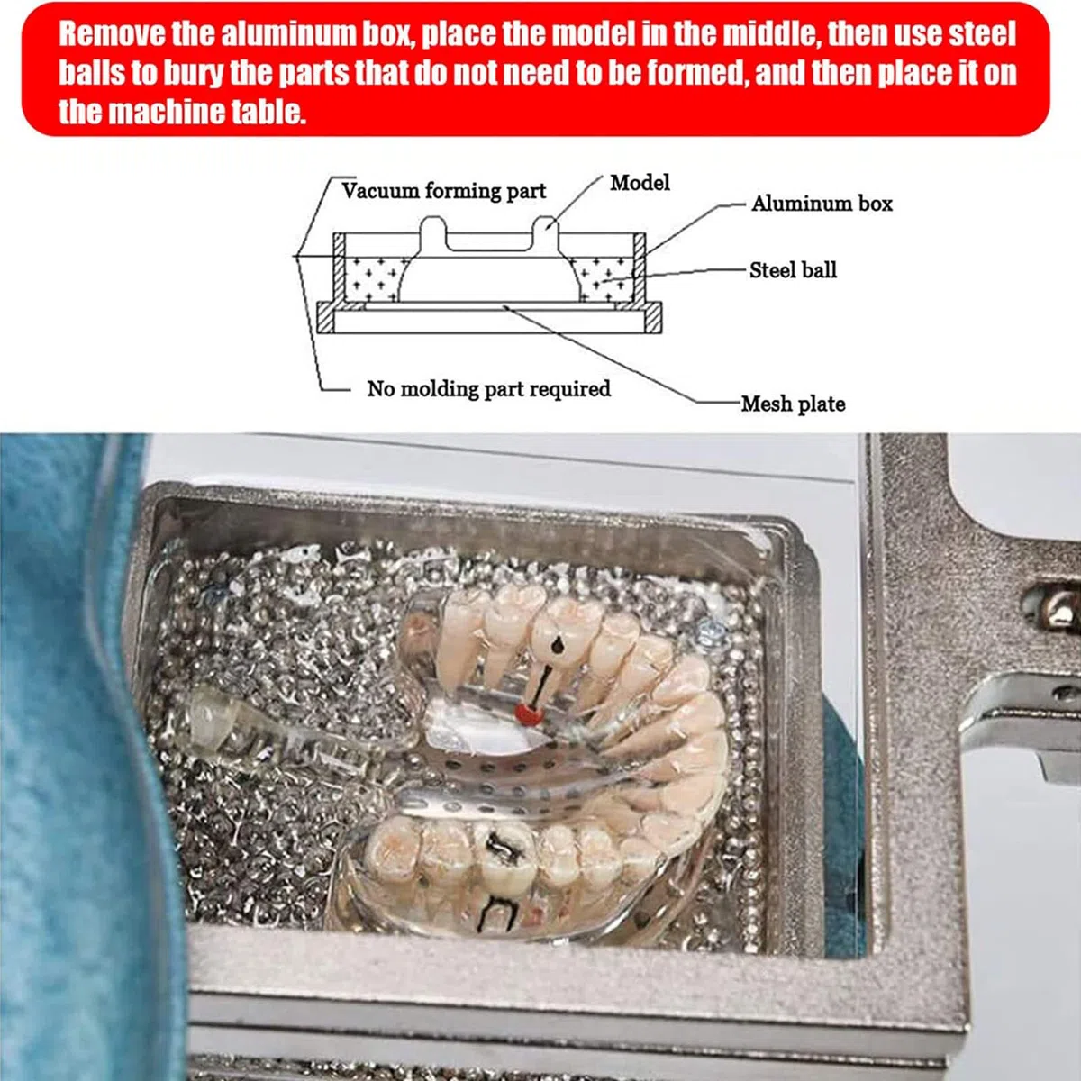 SenhE Lab Macchina Formatura a Vuoto Dentale, 1000W Macchina per la Termoformatura sotto Vuoto, per Parentesi Graffe, Fermi e Paradenti, Macchina da Laboratorio Dentale