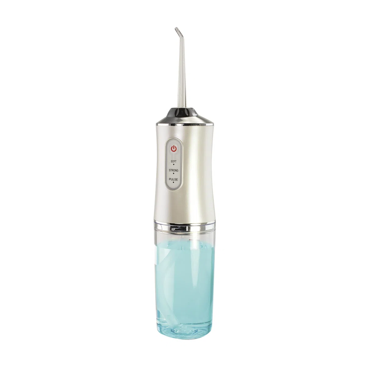 Irrigatore orale portatile per la pulizia dei denti senza fili per la pulizia dei denti dell'acqua portatile FineLife Products ricaricabile e portatile con 3 modalità di pulizia, argento