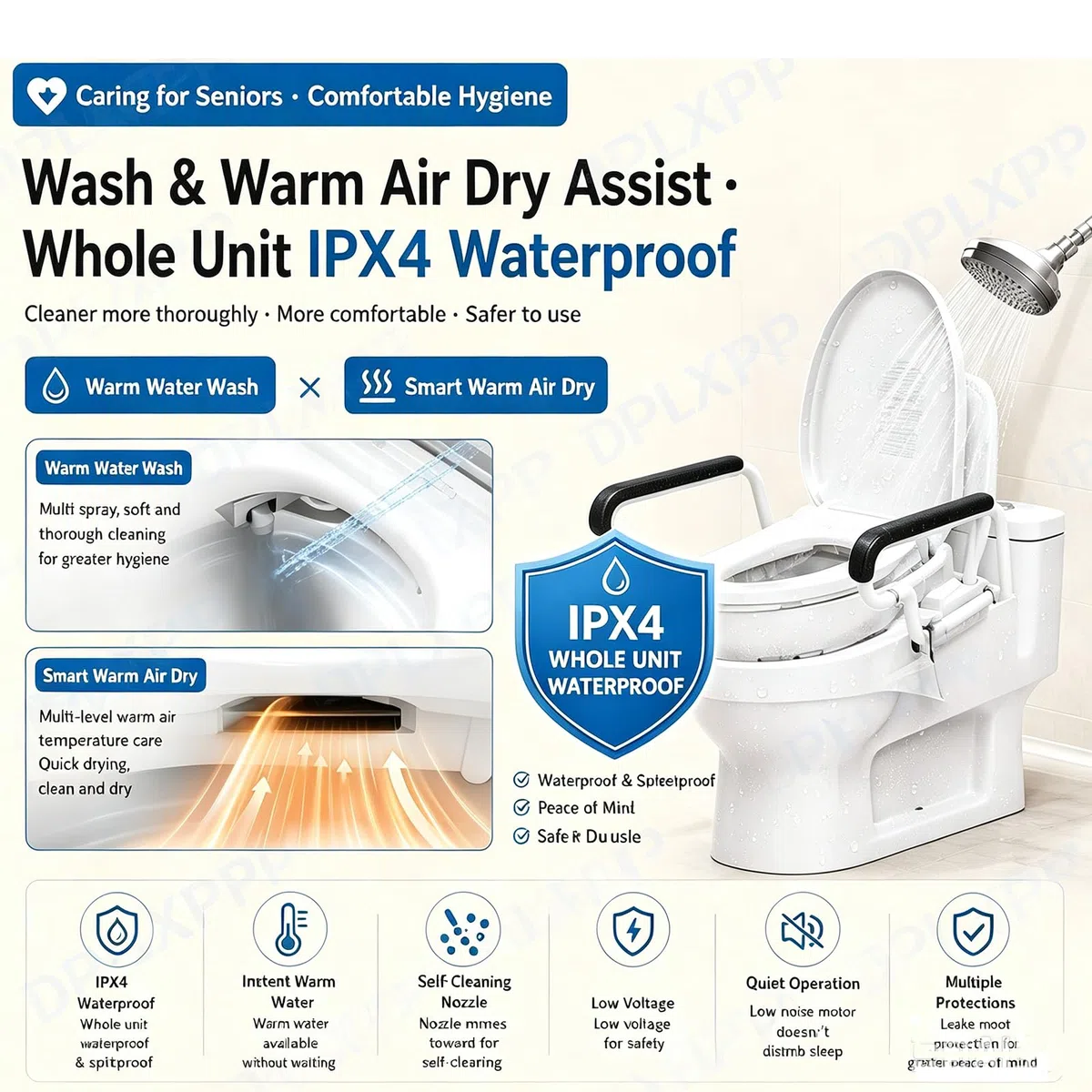 Sollevatore Elettrico per WC con Seduta Divisa A 180°