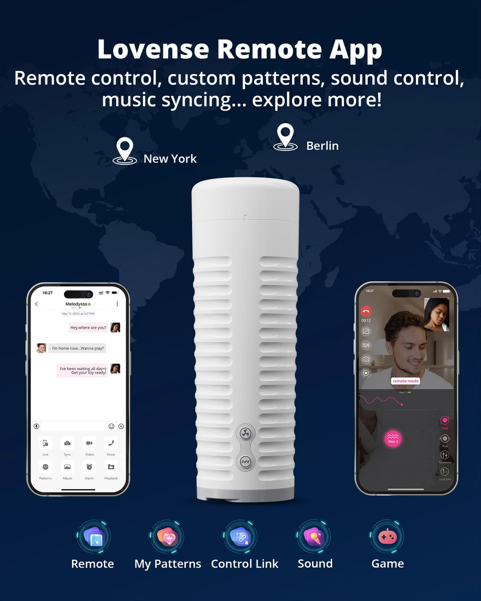 LOVENSE Max 2 Masturbatore Automatico Uomo, Coppa Masturbatore Elettrico Pompino, Bluetooth App Control, Modalità di Vibrazione Personalizzate illimitate