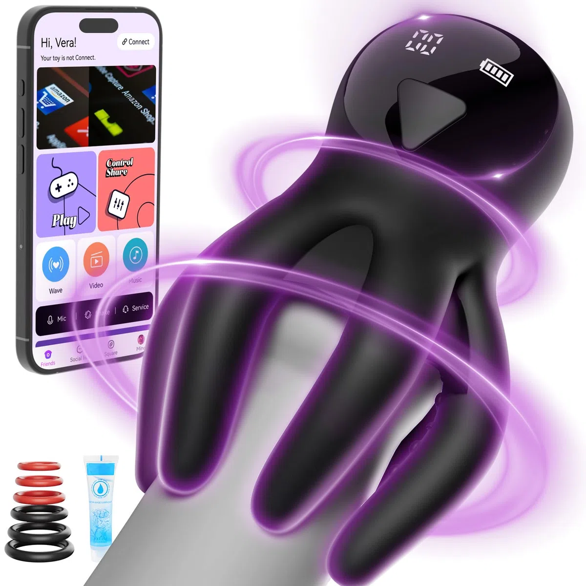 Masturbatore uomo Vibratore per Pene - Giocattolo sessuale maschile con 10 MODALITÀ di vibrazione per la stimolazione del pene Prolunga la resistenza, app controllo giocattoli PER uomo masturbatore