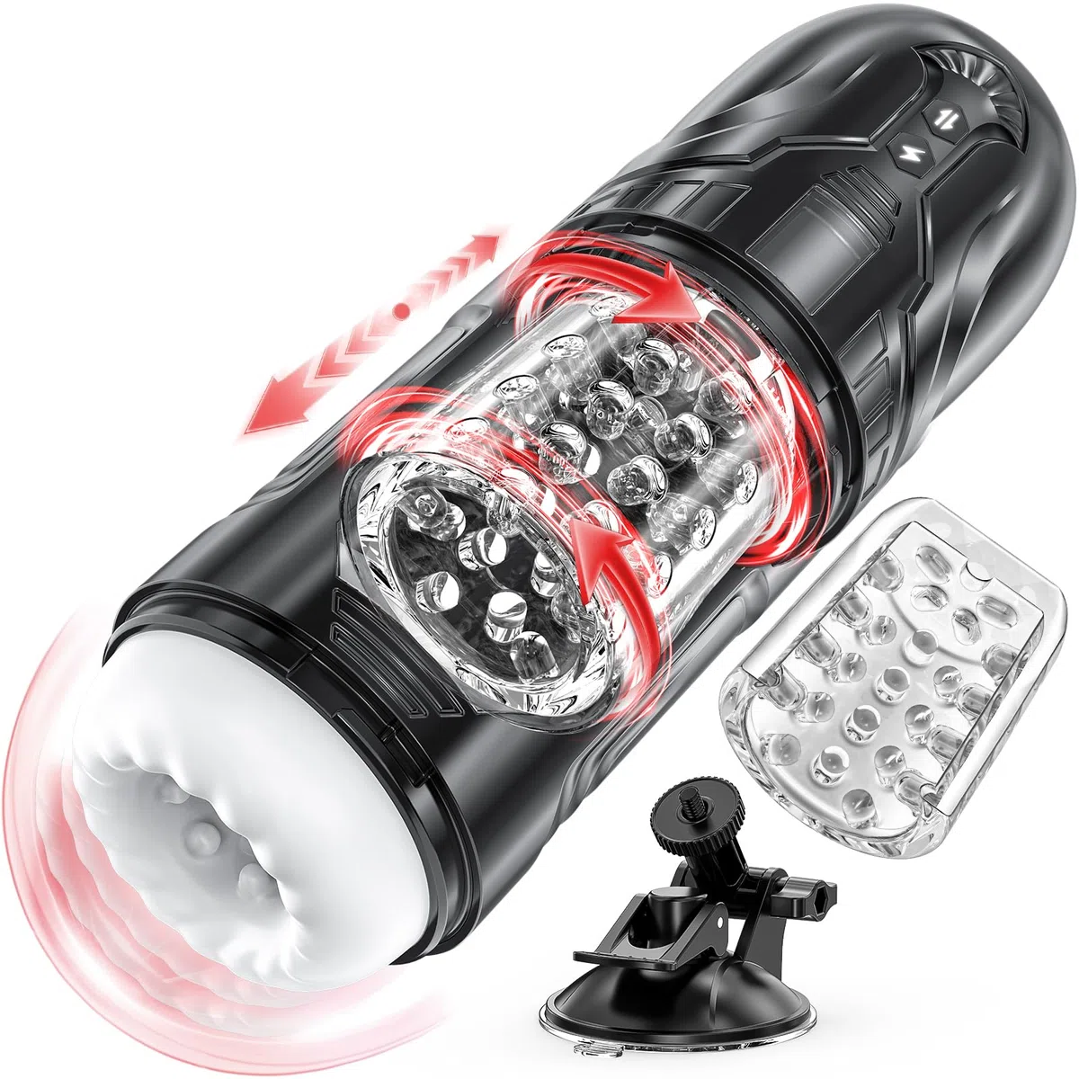 HIVEFUN Masturbatore Elettrico, Masturbatore Giocattolo Sessuale per Uomini Solo con Turbo con un Clic e 7 modalità di Spinta e Rotazione, Masturbatori del Pene Figa 3 in 1 Sex Toys