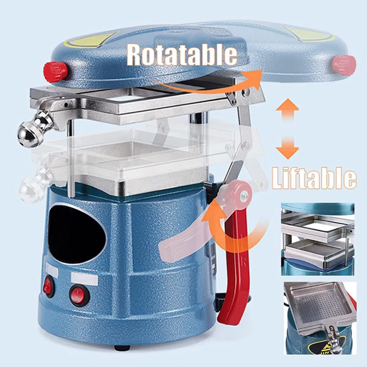 SenhE Lab Macchina Formatura a Vuoto Dentale, 1000W Macchina per la Termoformatura sotto Vuoto, per Parentesi Graffe, Fermi e Paradenti, Macchina da Laboratorio Dentale