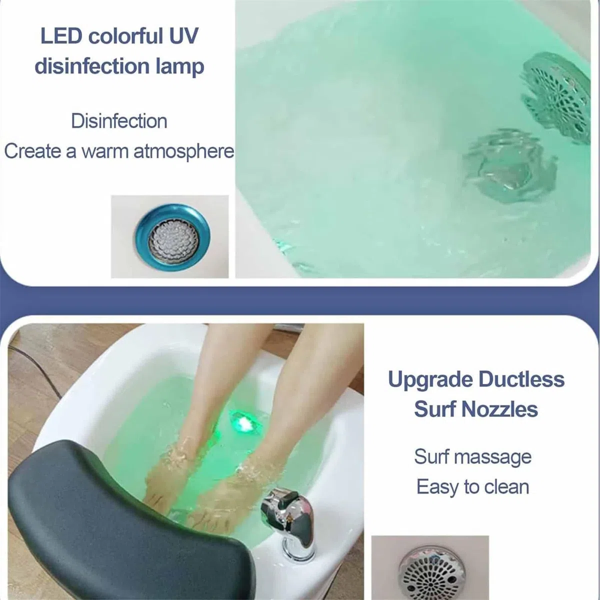 Pedicure in ammollo pedicure, pediluvio spa con calore e massaggio, regolazione calda e fredda, acrilico per affaticamento e piedi stanchi, massaggio acrilico pediluvio