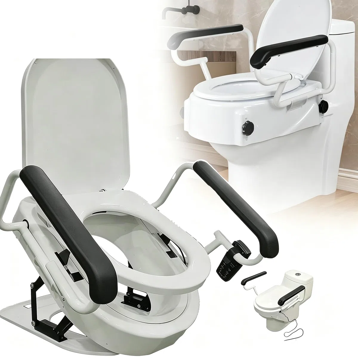 Sollevatore Elettrico per WC con Doppi Braccioli
