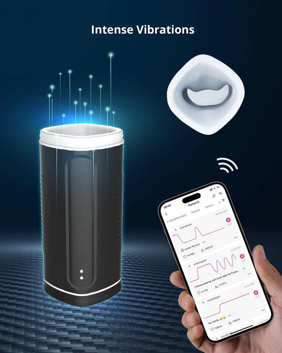LOVENSE Calor Bluetooth Masturbatore Uomo Automatico Telescopico, Controllo Della Profondita, Riscaldamento a Temperatura Costante, Controllo da Applicazione per Smartphone
