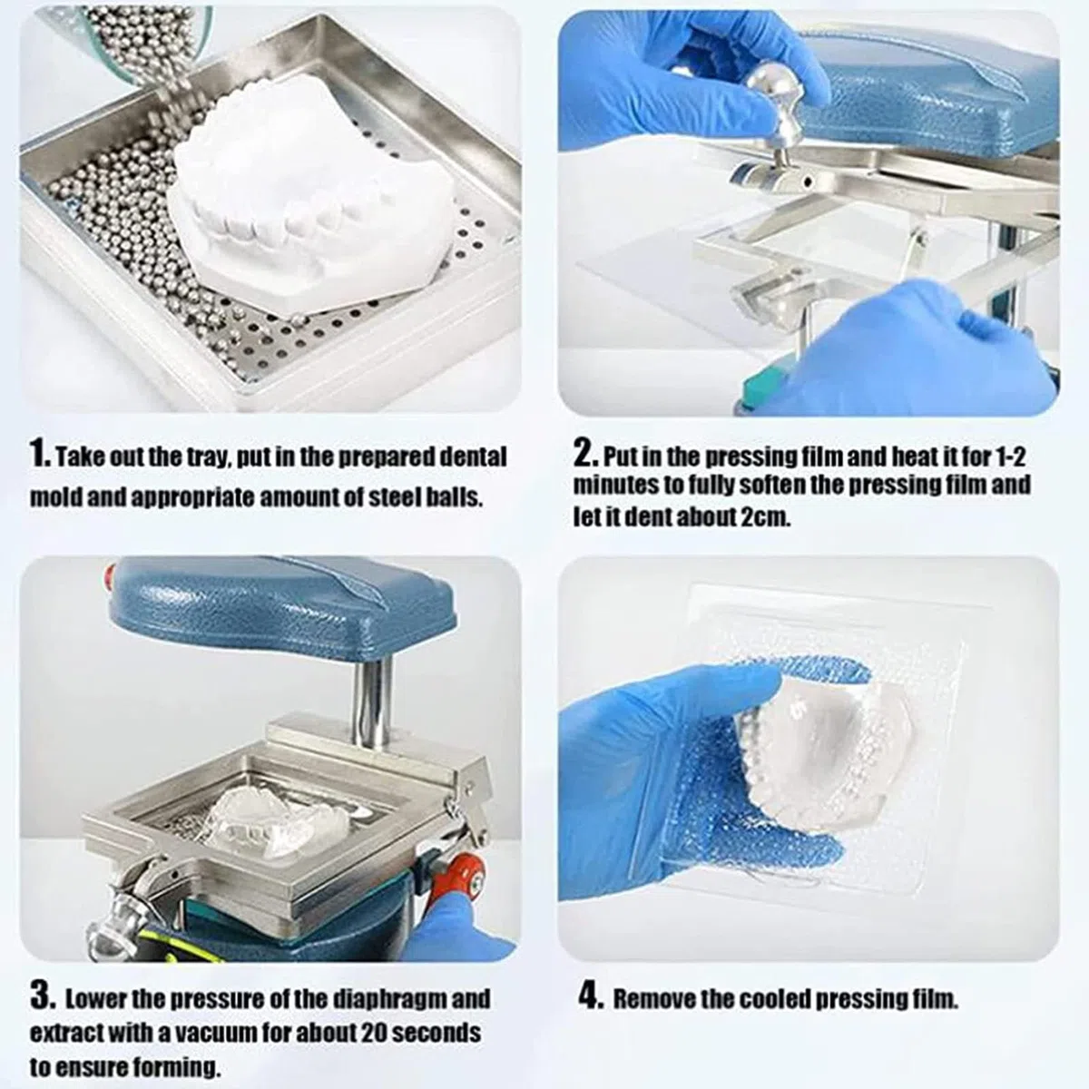 SenhE Lab Macchina Formatura a Vuoto Dentale, 1000W Macchina per la Termoformatura sotto Vuoto, per Parentesi Graffe, Fermi e Paradenti, Macchina da Laboratorio Dentale