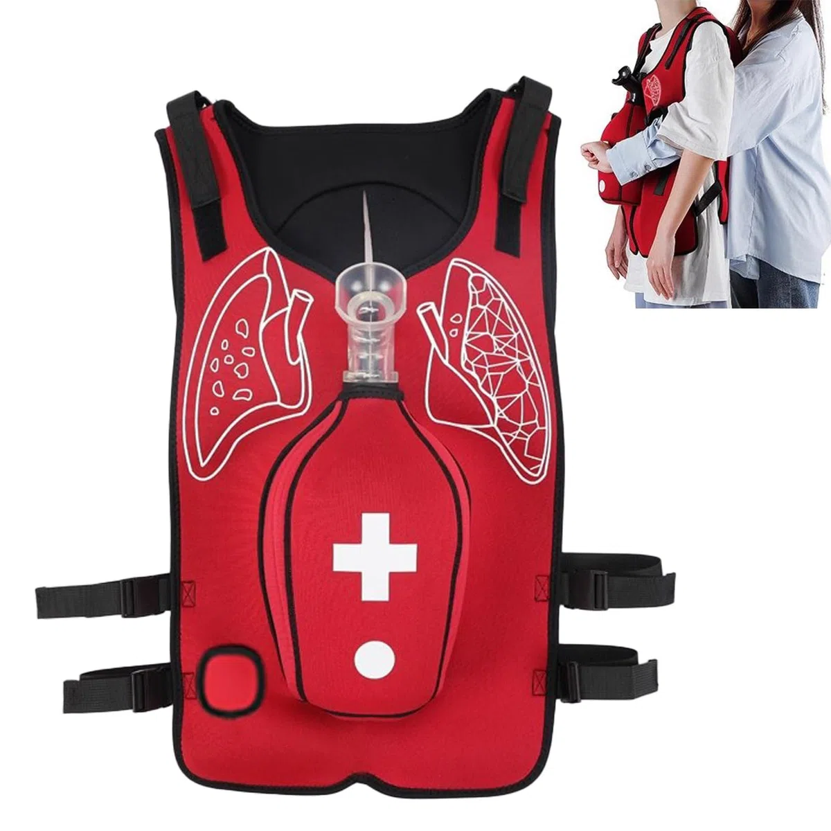 Gilet anti-soffocamento per addestramento CPR - Modello indossabile di simulazione dell'ostruzione delle vie aeree per dimostrazioni di primo soccorso e insegnamento