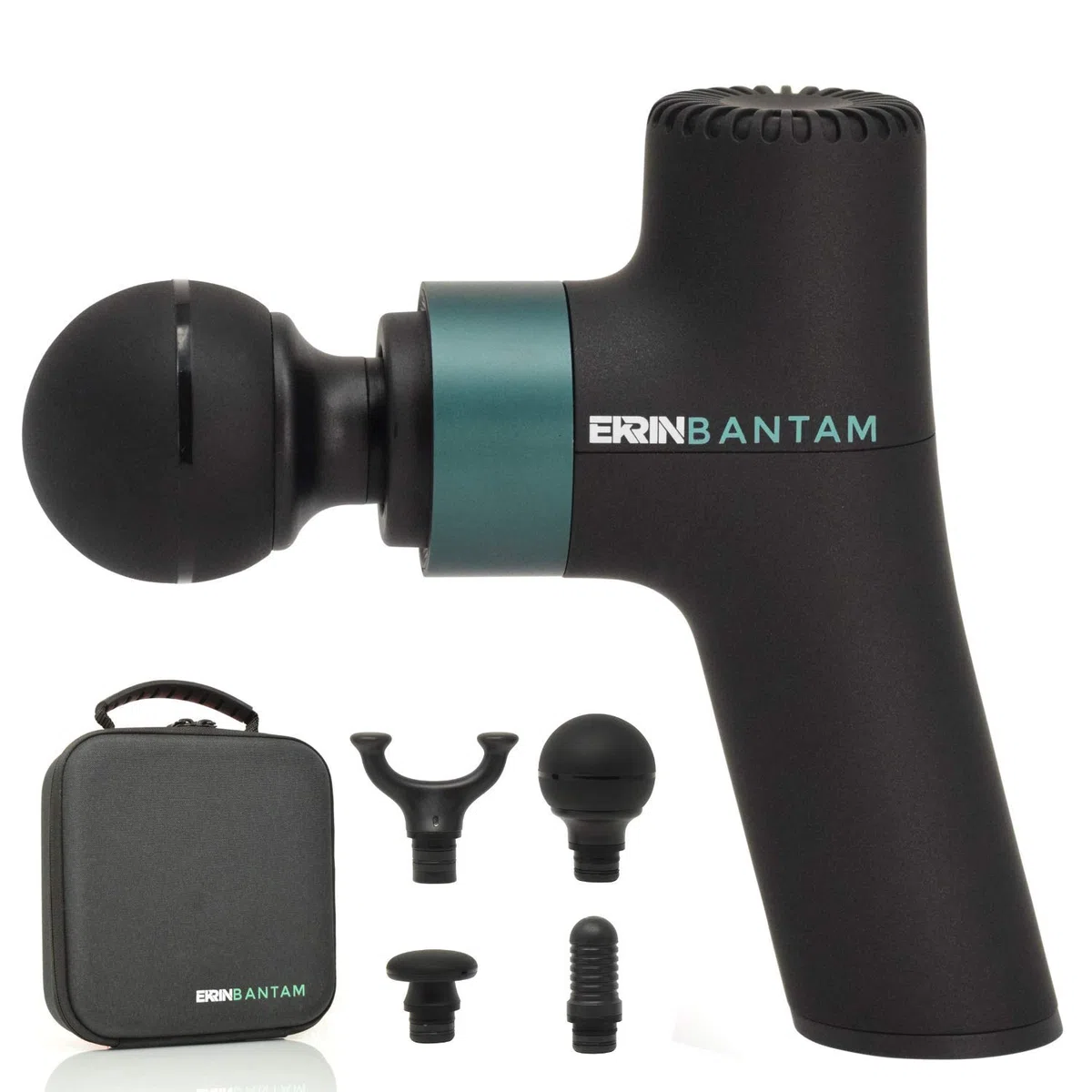 Ekrin Athletics Bantam - Mini pistola massaggiante a percussione, sottile e leggera, per muscoli doloranti e recupero, lunga durata della batteria, 3 velocità e 4 accessori, per muoversi meglio e