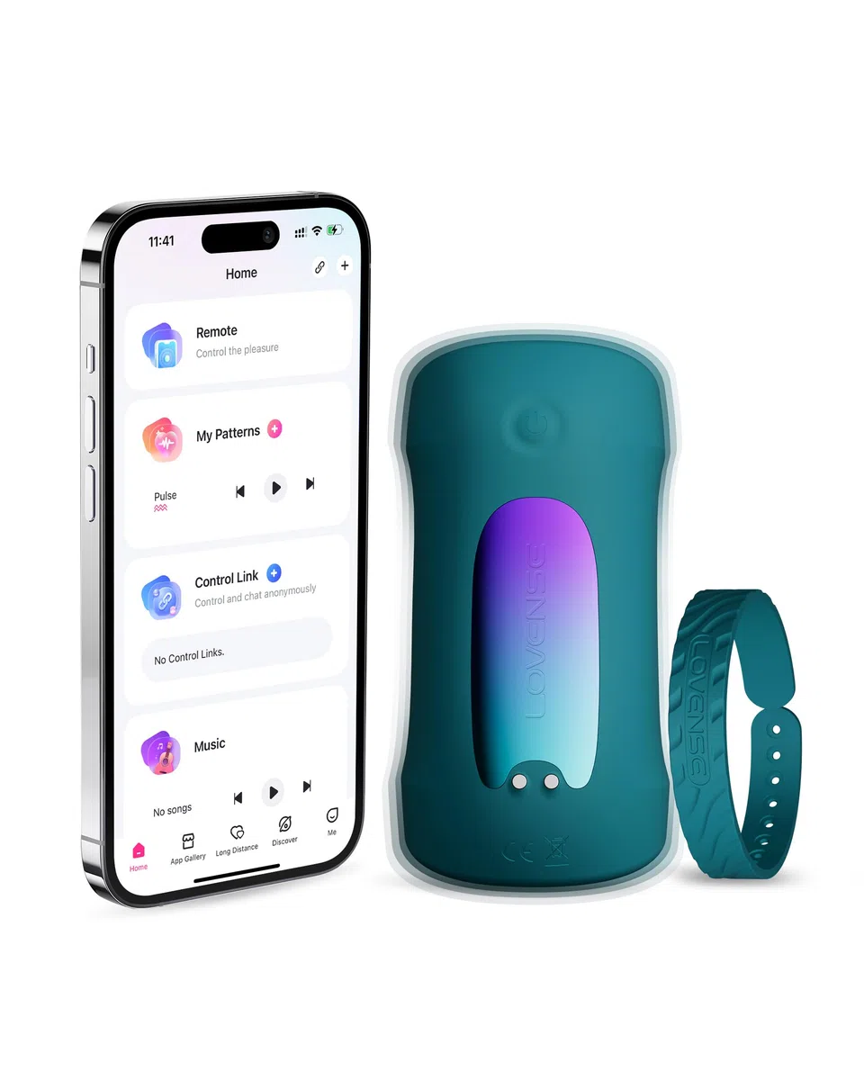 LOVENSE Gush 2 Masturbatore Automatico Maschile, Vibratore Maschile del Pene e Oscillazione, App Giocattoli Sessuali Telecomandati per Uomini, Fibbie Flessibili Regolabili per Uomini