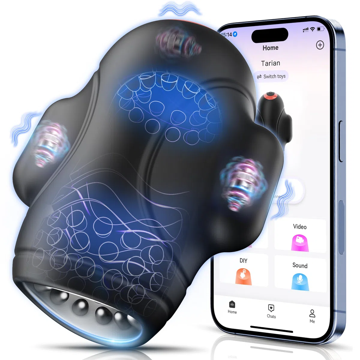 Tauara Masturbatore Uomo Sex Toys con APP, 4 in1 Masturvatore per Uomo con 9 Vibrazione, Masturbtore per Pene per Allenamento e Resistenza Vibratore