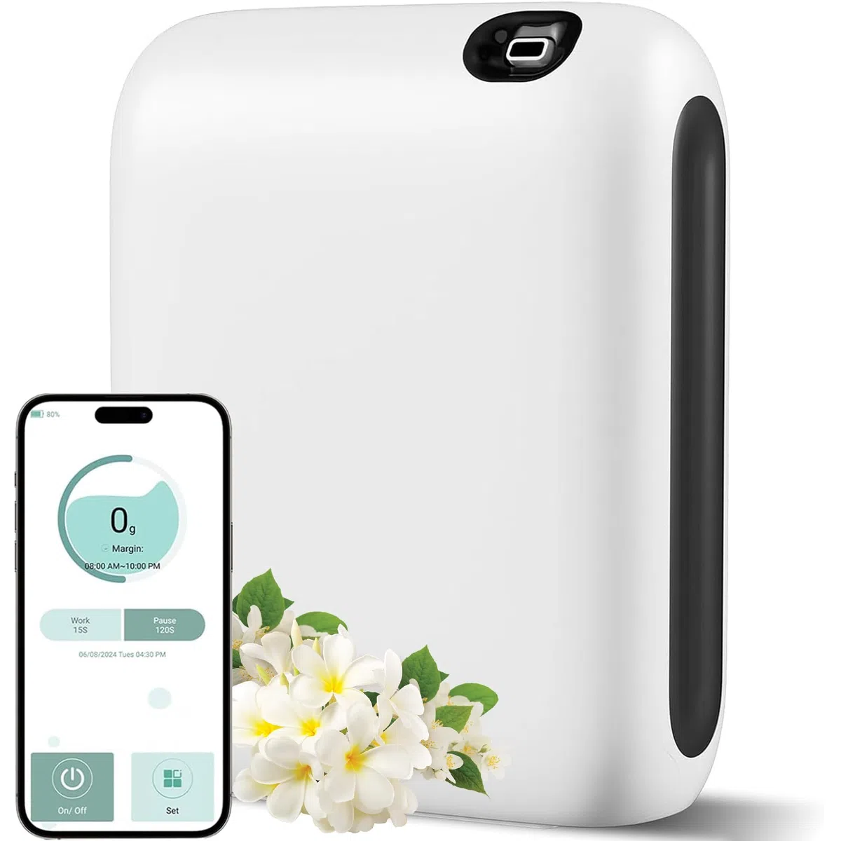 Diffusore di raccolta dell'hotel,App Bluetooth,Alimentato a batteria wireless,Diffusore di olio essenziale senz'acqua,Macchina dell'aria del profumo per la casa,Diffusori di aria fredda per la