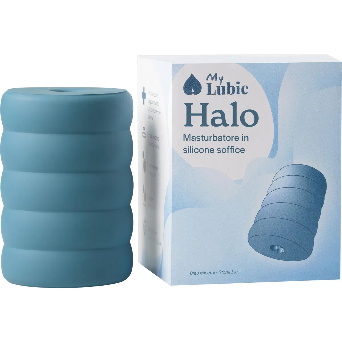 MY LUBIE - Halo, Masturbatore Uomo in Silicone Morbido Estensibile | Interno Texturizzato | Doppio Ingresso | Riutilizzabile | Per Tutte le Taglie