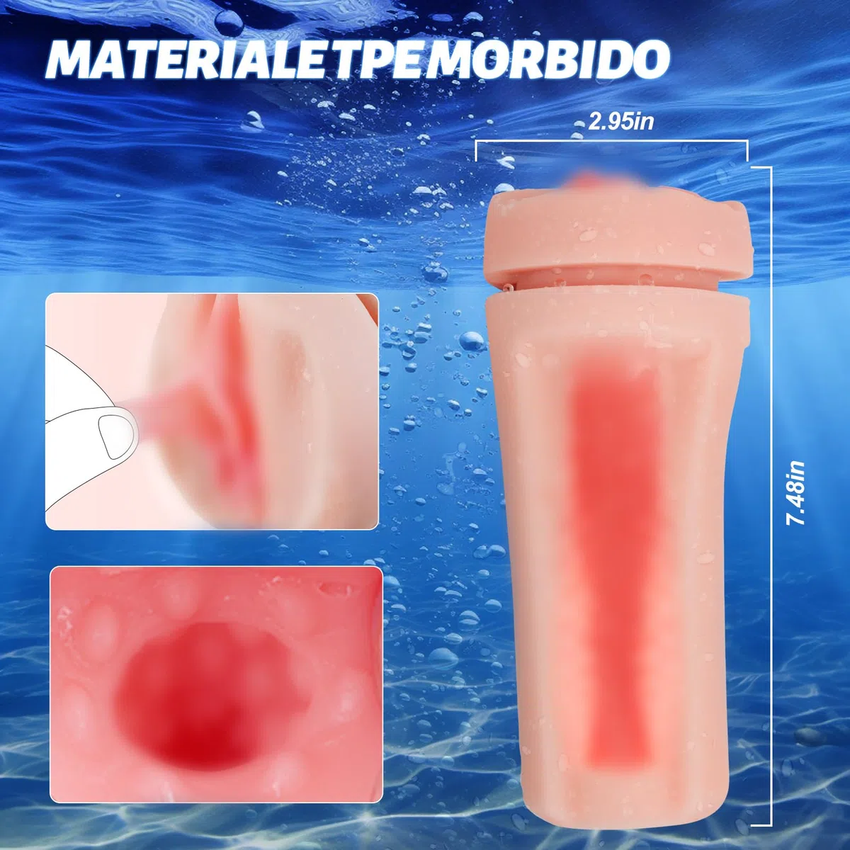 Masturbtore per Uomini Automatico Sex Toys Uomo-7.5' Profondità Inseribile Masturbtore Realistici 3d Con Controllo App, Masturbatore Uomo Con 12 Modalità di Vibrazioni Stimolazione