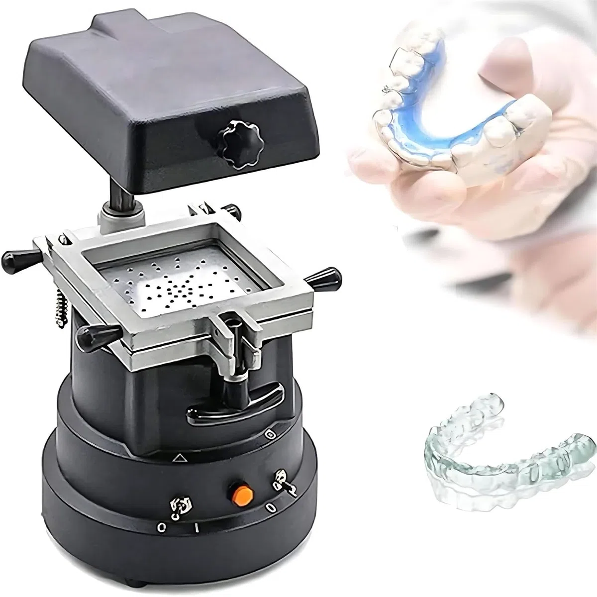 Vuoto dentale 1200W che forma macchina, riscaldamento veloce con adsorbimento migliorato, kit di protesi per stampaggio a vuoto per cliniche e laboratori